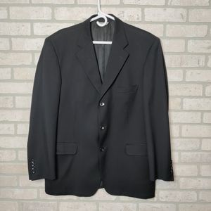 Cesarani Trabaldo Togna 100% Wool 1840 Mens Black Suit Jacket Size 44R-38W